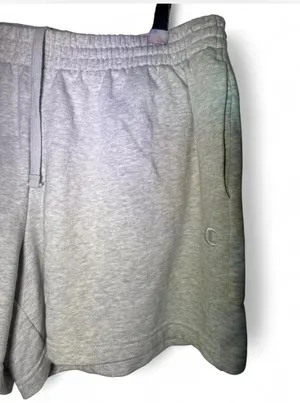 Champion Shorts Womens 2XL Grey Sweats Comfy Gym Logo Stripe Drawstring Terry thumbnail 3