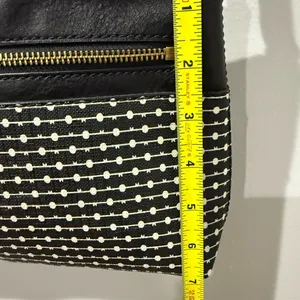 Fossil Fiona Striped Crossbody Bag Purse Handbag Black White Brown‎ With Key N thumbnail 12