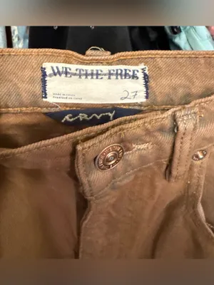 NWOT Free People We The Free CRVY Gia Wide-Leg Jeans - sand dune mauve - 27 thumbnail 13