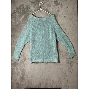 Free People Adriatic Sea Chunky Open Knit V-Neck Slouchy Pullover Sweater M New thumbnail 3