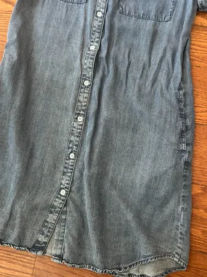 Velvet Heart Chambray Denim Shirt Dress,Size XS Button Down Cap Sleeves Pockets thumbnail 8