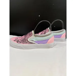 Vans Unisex Pink Hand Drawn Slip-on Sneakers Size M7 & W8.5 SKU 6082 thumbnail 3