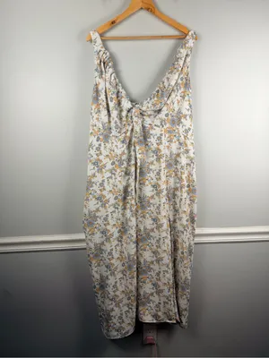 Abercrombie & Fitch floral Cinched Neck Slip Midi Dress Side Slit SIZE XXL thumbnail 5