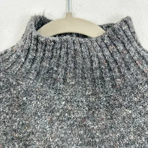 Blu Pepper Gray Knit Mockneck Sweater Women's‎ Small Casual Winter Chunky Knit thumbnail 5