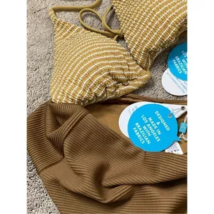 Anthropologie New. WET L.A. brown stripe bikini. Small. Retails $186 thumbnail 7