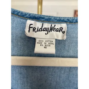Vintage Friday Wear 100 Cotton Vest Embroidered Cottagecore Boho Prairie Western thumbnail 9
