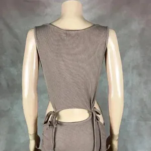Taupe Cut Out Waist Midi Dress Size Large thumbnail 16