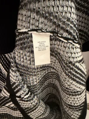 Studio One Black White Colorblock Chevron Sweater Dress Small thumbnail 5