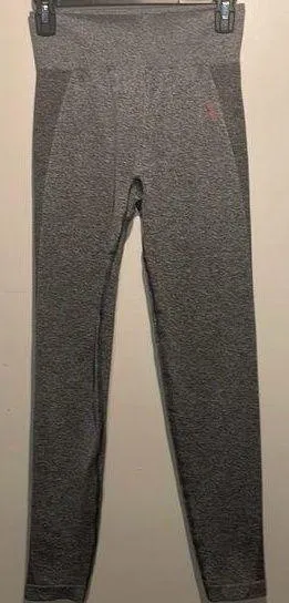 Gymshark- Flex Leggings in Grey with Pink Accent Logo Letters- Size Small thumbnail 1