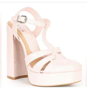Gianni Bini Patent Platform Mary Janes Nude Pink Size 8 thumbnail 1
