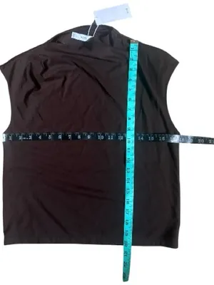 NEW MNG Mango Brown Sleeveless Tank asymmetrical Neck Size Small thumbnail 5