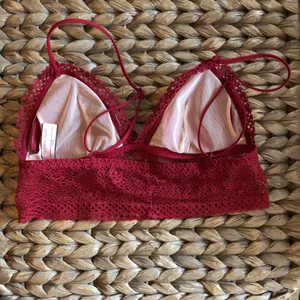 Victoria’s Secret Wine Red Lace Padded Bralette thumbnail 4