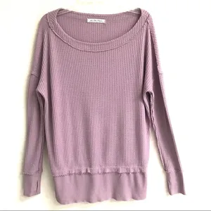 Free People We the Free lavender long sleeve thermal top XS‎ thumbnail 1