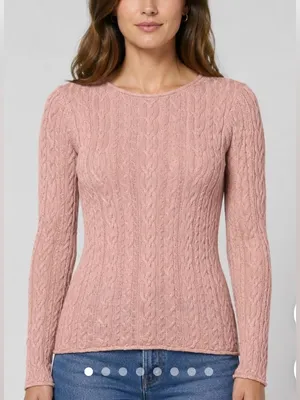 Ralph Lauren Pink Cable-Knit Crewneck Sweater thumbnail 1