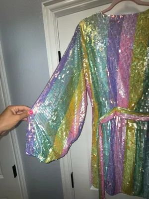 Show Me Your Mumu Rainbow Sequin Mini Dress thumbnail 5