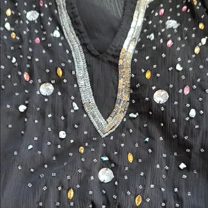 Blue Island Black Embellished Long Sleeve tunic thumbnail 4