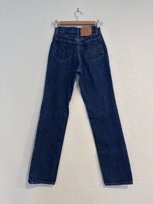 vintage levi’s 501s xx 80s straight leg slim fit dark blue wash denim jean USA thumbnail 2