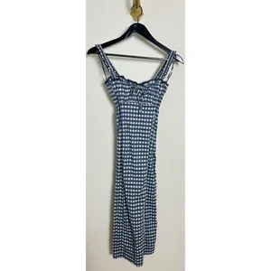 FREE PEOPLE Lucinda Plaid Midi Dress in Blue Combo Size X-Small thumbnail 5