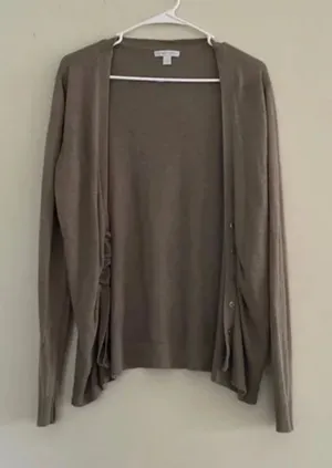 NEW YORK & COMPANY Brown Cardigan Women Size L thumbnail 1