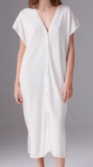 Colorush Studio Jixy Cotton Silk Cashmere Button Front Maxi Dress Cream Small thumbnail 1