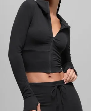 Alo Yoga Sway Full Zip Hoodie Black M thumbnail 1