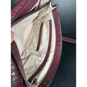 GUESS Handbag Shoulder Bag Y2K Purse Plum Alligator Skin‎ Style Silver Chain thumbnail 15