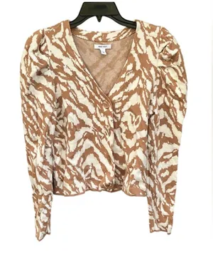 Nine West Animal Print Button Front Cardigan Sweater M - Preloved thumbnail 1