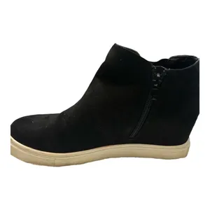 Steve Madden Wedgie Womens Black Suede Side Zipper Ankle Boots Size 7 M Used‎ thumbnail 2