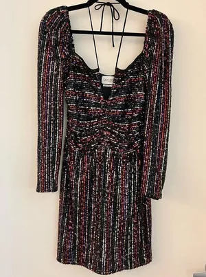Saylor Multi Didion Sequin Long Sleeve Holiday Mini Dress Size S thumbnail 7