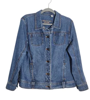 Jamaica Bay Medium Wash Denim Jacket Size 1X thumbnail 1