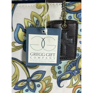 Gregg Gift Company Grace Collection Floral Tote Zip Lined Pockets Charm Card thumbnail 2