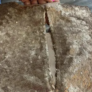 Abercrombie Classic Party Top Sequin Bling Y2K Ruched Sleeve Button‎ Back XS thumbnail 5