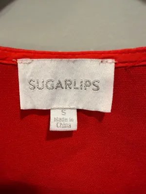 SugarLips Stazie V-Neck Rhinestone Detail Mini Dress Red thumbnail 6