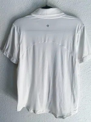 Lululemon Lululemon Quick-Drying Short Sleeve Polo Shirt White Vapor Sz 12/14 thumbnail 5
