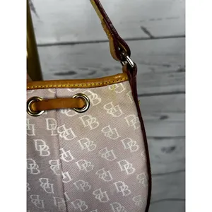Vintage Dooney & Bourke Pink Signature Mini Shoulder Bag Leather Trim Y2K thumbnail 4