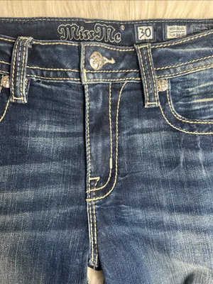Miss Me Jeans Women's Size 30 Embroidered Embellished Pockets Slim Bootcut Jeans thumbnail 3