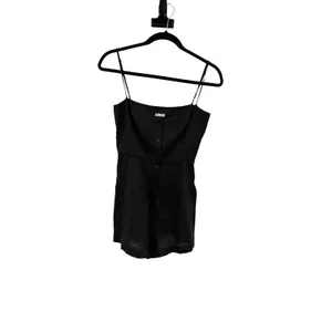 Reformation Blanca Linen Romper Black Button‎ Front Sleeveless Size 00 thumbnail 3