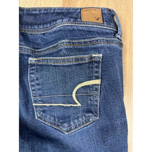 American Eagle Slim Boot‎ Jeans Womens 8 Short Dark Wash Stretch Denim Low Rise thumbnail 5