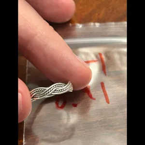 Silver plated ring band g51 0.91g size 4 thumbnail 2