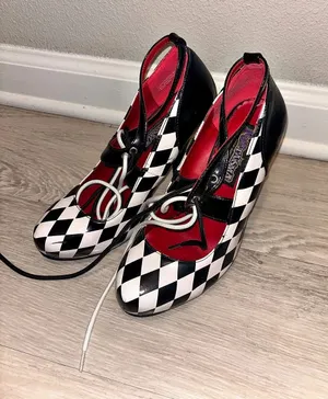 Funtasma by Pleaser Harlequin-03 Checkerboard Heels thumbnail 1