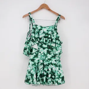 Cocopear Swim Dress Womens Large Green Tie-Dye Cold Shoulder Ruffle Excellent thumbnail 4