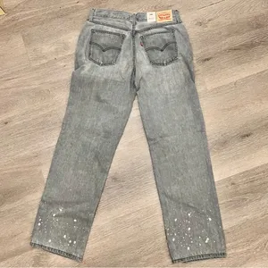 Womens Levis Lo Pro Straight Leg Jeans Acid Wash Gray Splatter Womens Size 30 thumbnail 6