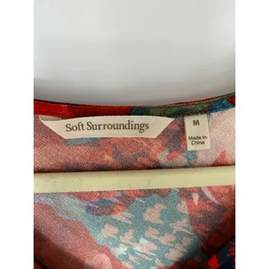 Soft Surroundings Printemps Maxi Dress Multicolor Floral Tiered Boho V-Neck M thumbnail 6