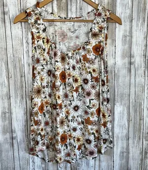 Maurices Floral Ruffle Trim Tank •Large thumbnail 2