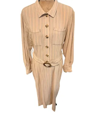 Free People Audrey Stripe Midi Shirtdress Size M thumbnail 2