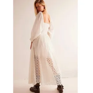 Free People Ethereal Dainty Perfect Storm Midi Dress Ivory Cream Large Cottage thumbnail 7