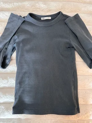 ZARA blue long sleeve top thumbnail 1