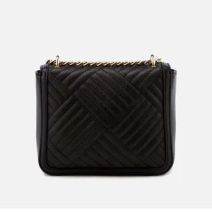 Love Moschino Women's Shiny Quilted Metallic Chain Cross Body Bag - Black thumbnail 2