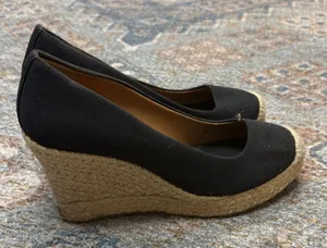 J. Crew Black Canvas Wedge Espadrilles thumbnail 1