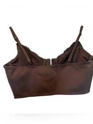 NWT Garage Luna Combo Lace Bustier Chocolate Brown Coquette Small $39 thumbnail 4